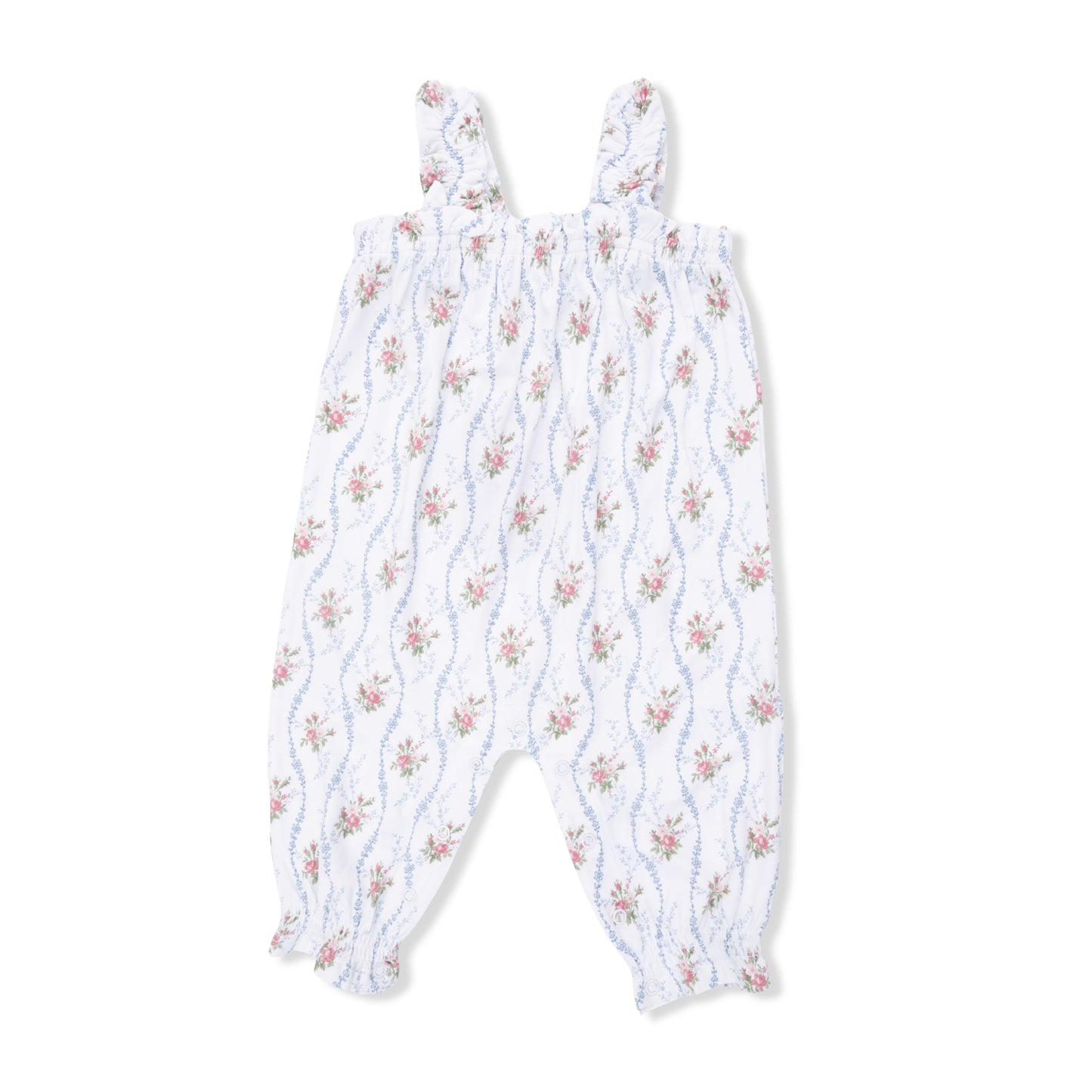 Ruffly Strap Overall- Heirloom Rose Stripe - Angel Dear