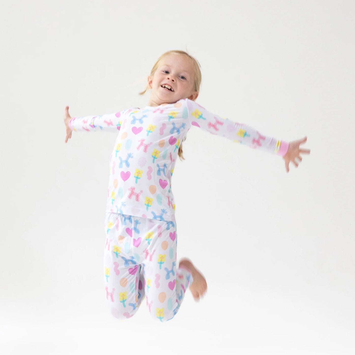 Balloon Animals Pink Long Sleeve Loungewear Set