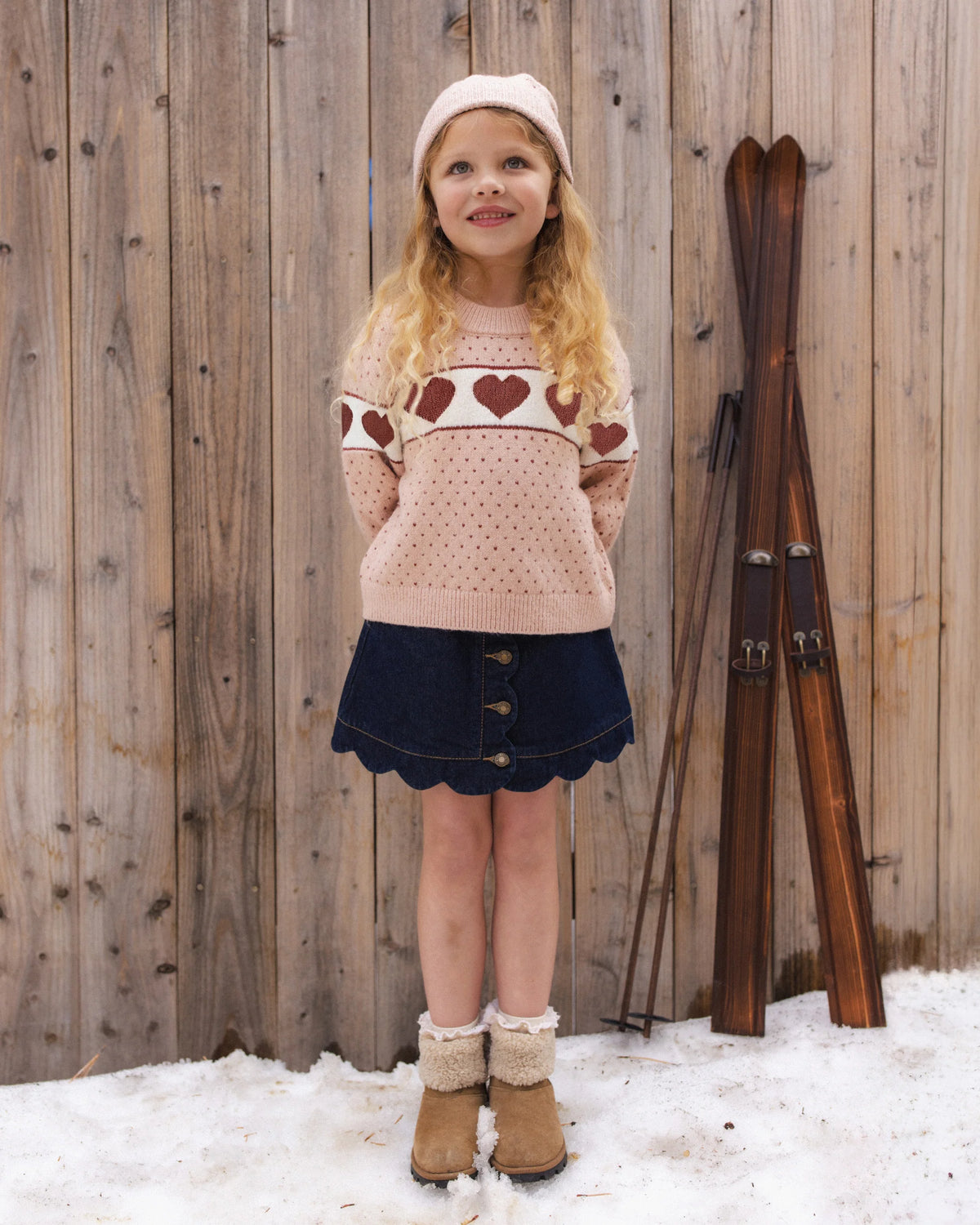 Scallop Mini Skirt Dark Indigo