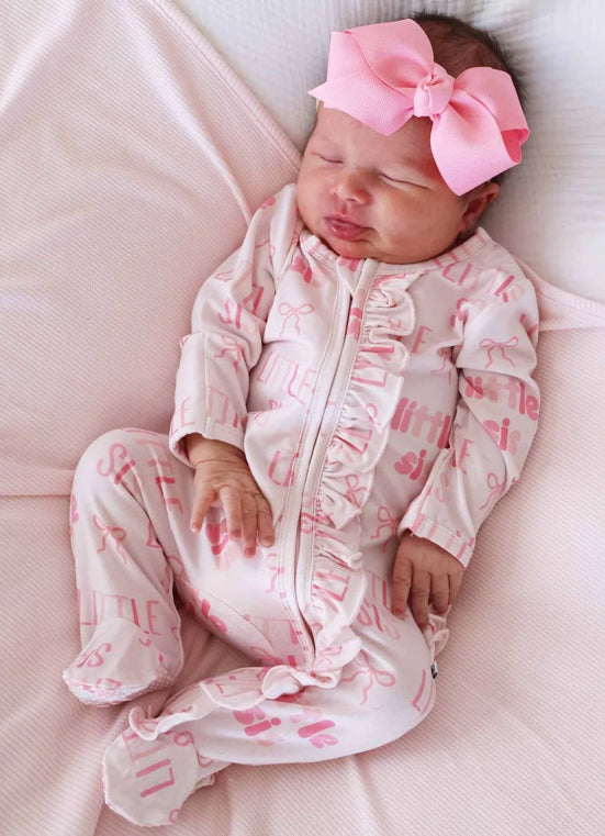 Ruffle Zipper Footie | Little Sis