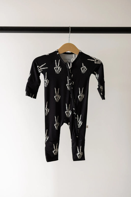 Bamboo Zip Pajamas | Midnight Skelly