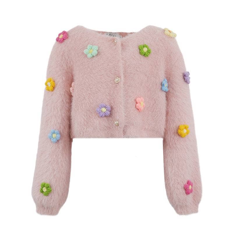 3D Rainbow Daisy Cardigan - Lola and the Boys