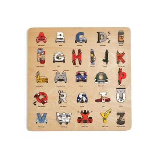 Car Legends Wooden Alphabet Puzzle