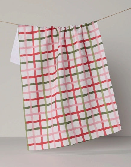 Festive Plaid Tea Towel