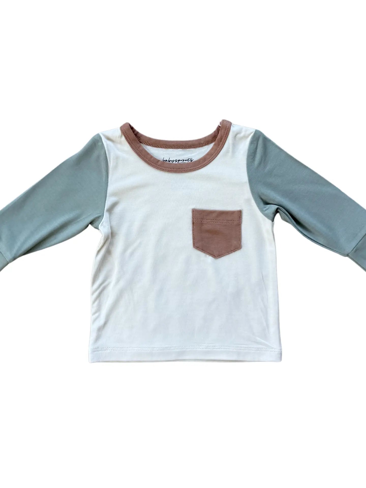 ColorBlock Pocket Shirt- Fern - BabySproutsCo