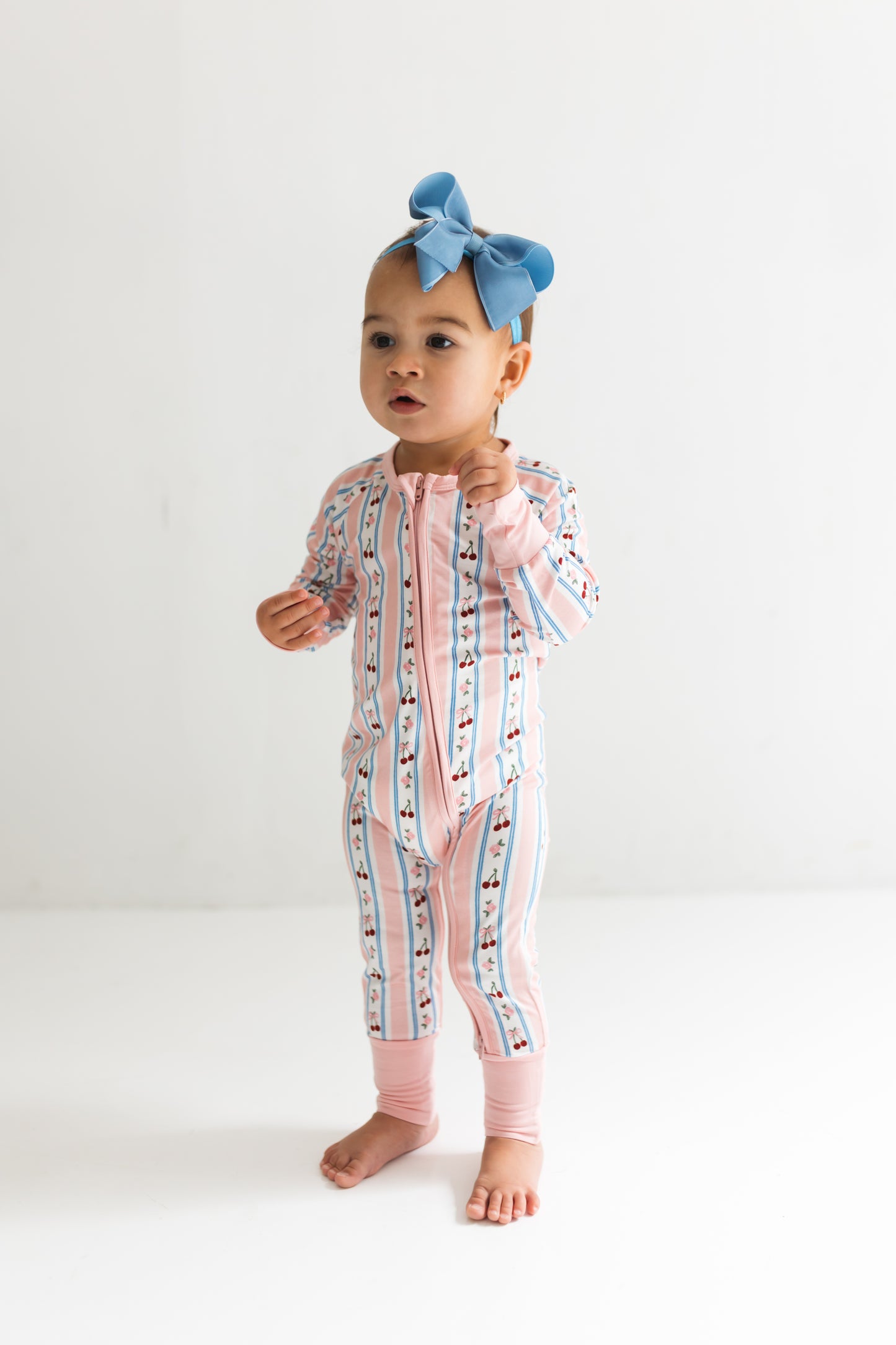 Pink Cherry Zipper Romper - In My Jammers
