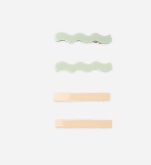 Wavy Clip Set Sage, Natural
