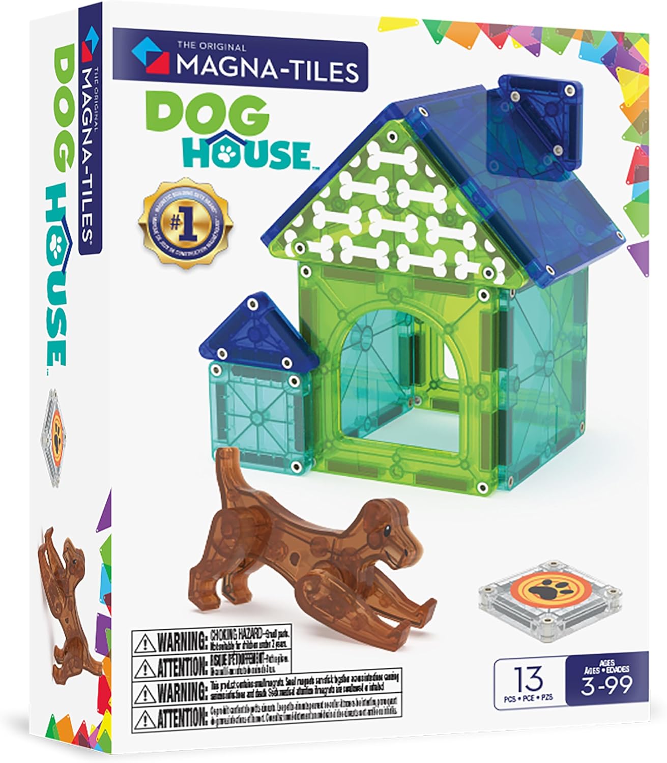 MAGNA-TILES Dog House 13-Piece Magnetic Construction Set