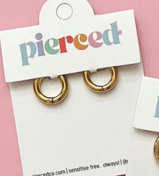 Gold Huggies Earrings - Pierced