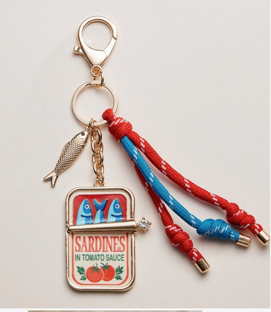 Sardine Tin Keychain | Tassel Charm