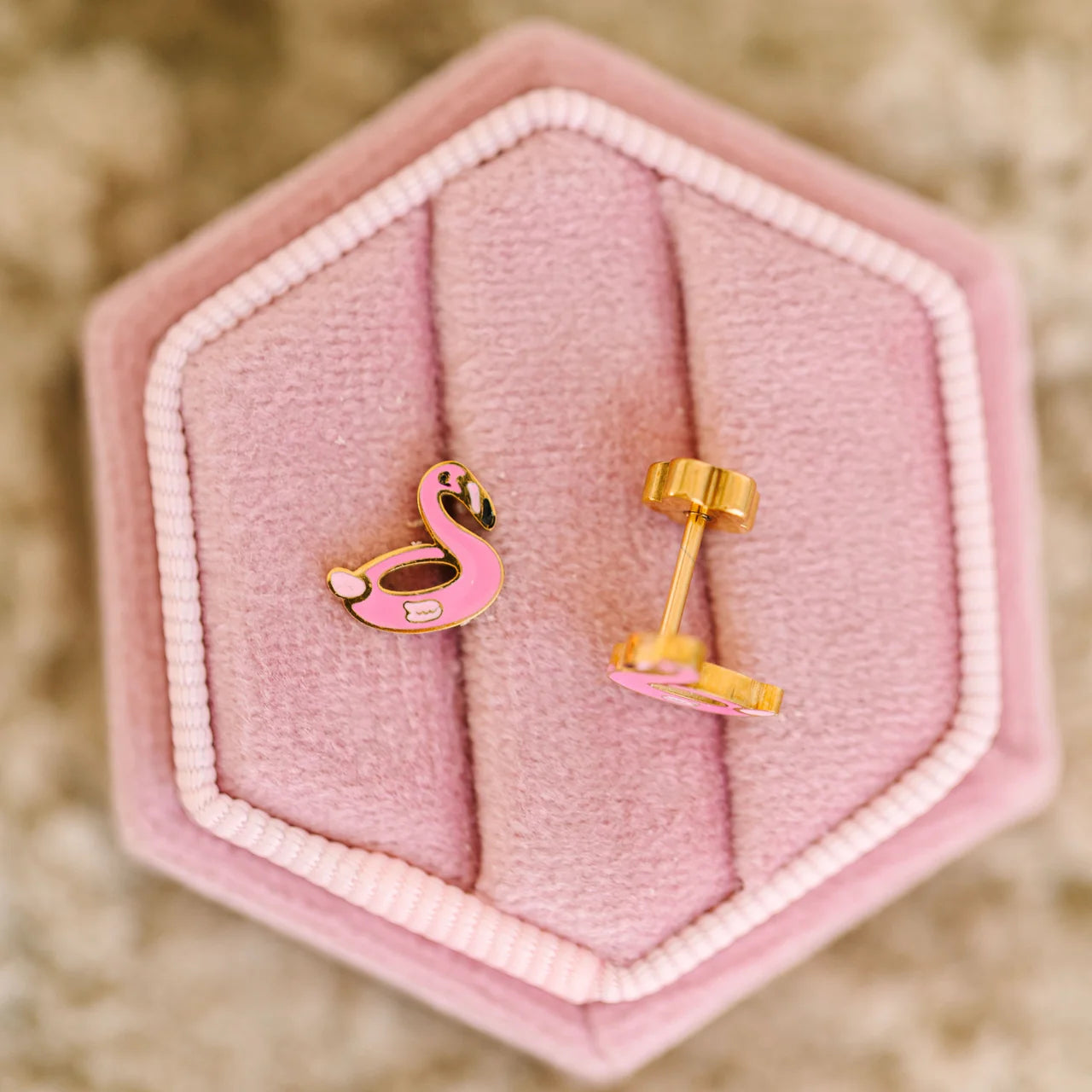 Flamingo Floatie Stud Earring - Pierced