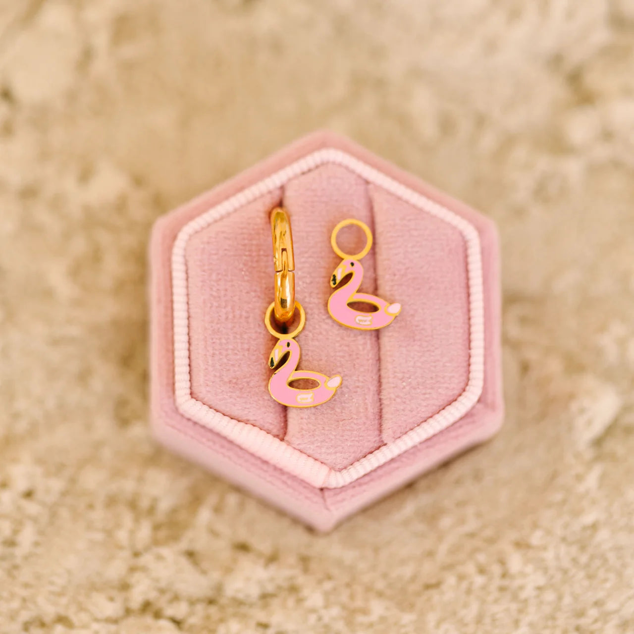 Flamingo Floatie Earring Charms - Pierced