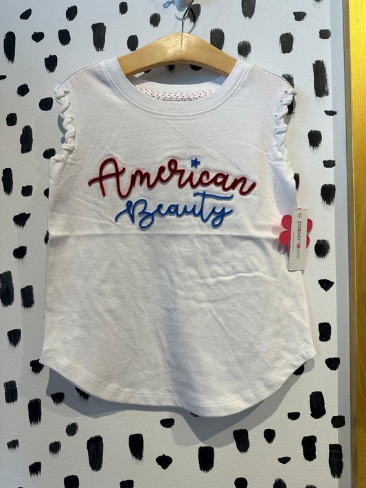 American Beauty 3D Embroidery Graphic Tank