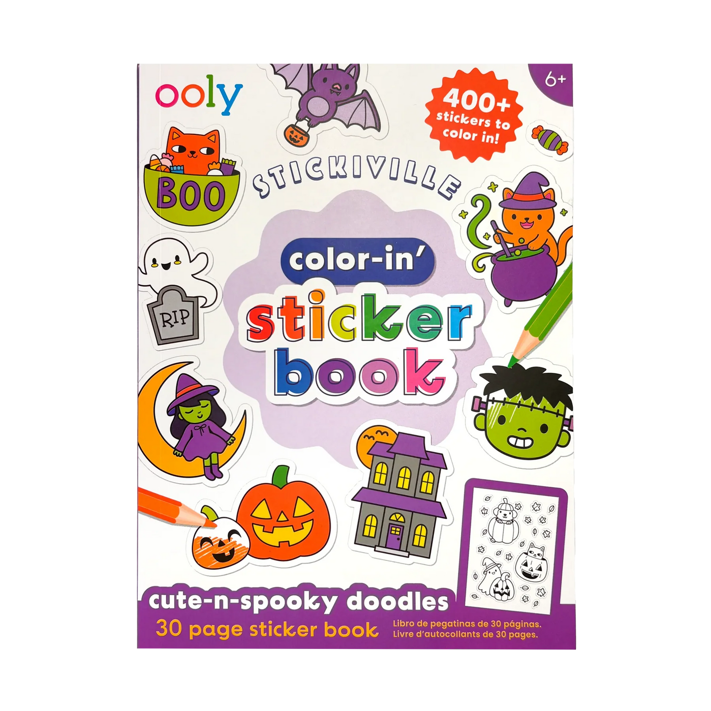 Stickiville: Color-in' Sticker Book - Cute n Spook