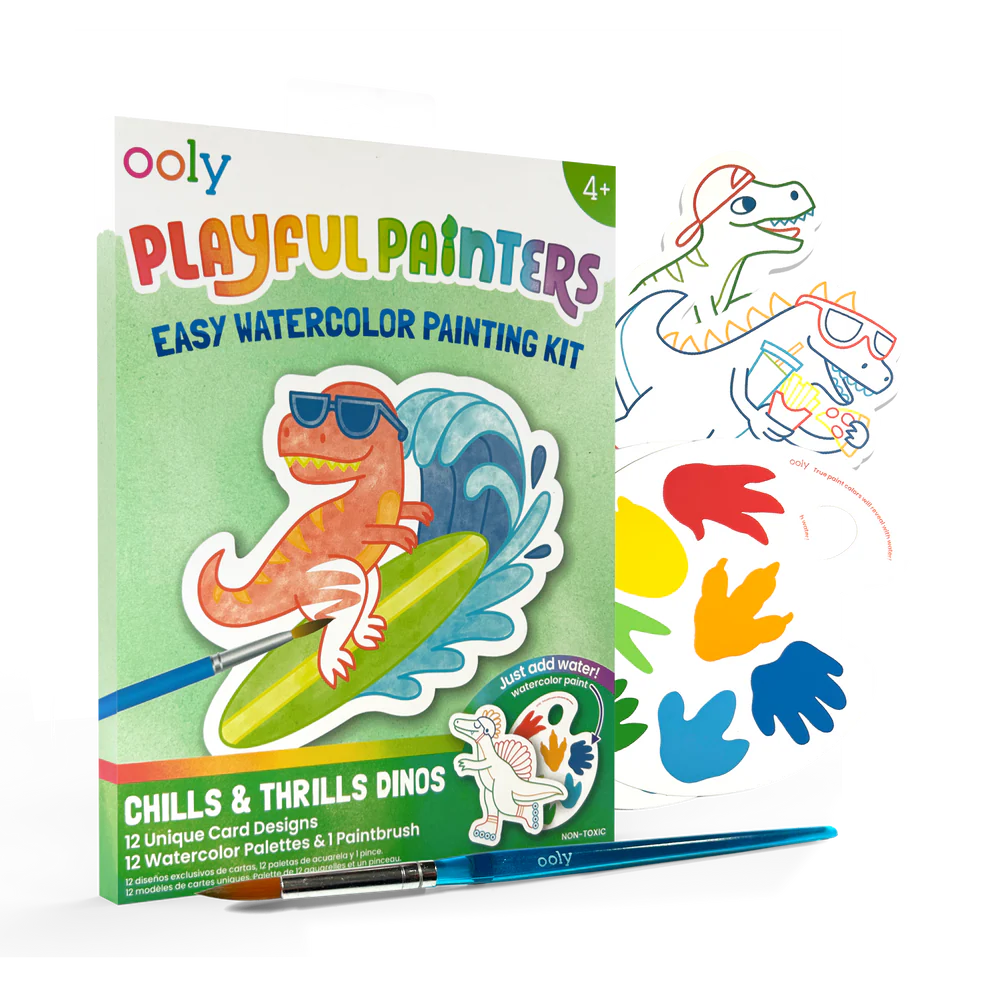 Playful Painters Easy Watercolor Painting Kit - Chills & Thrills Dinos