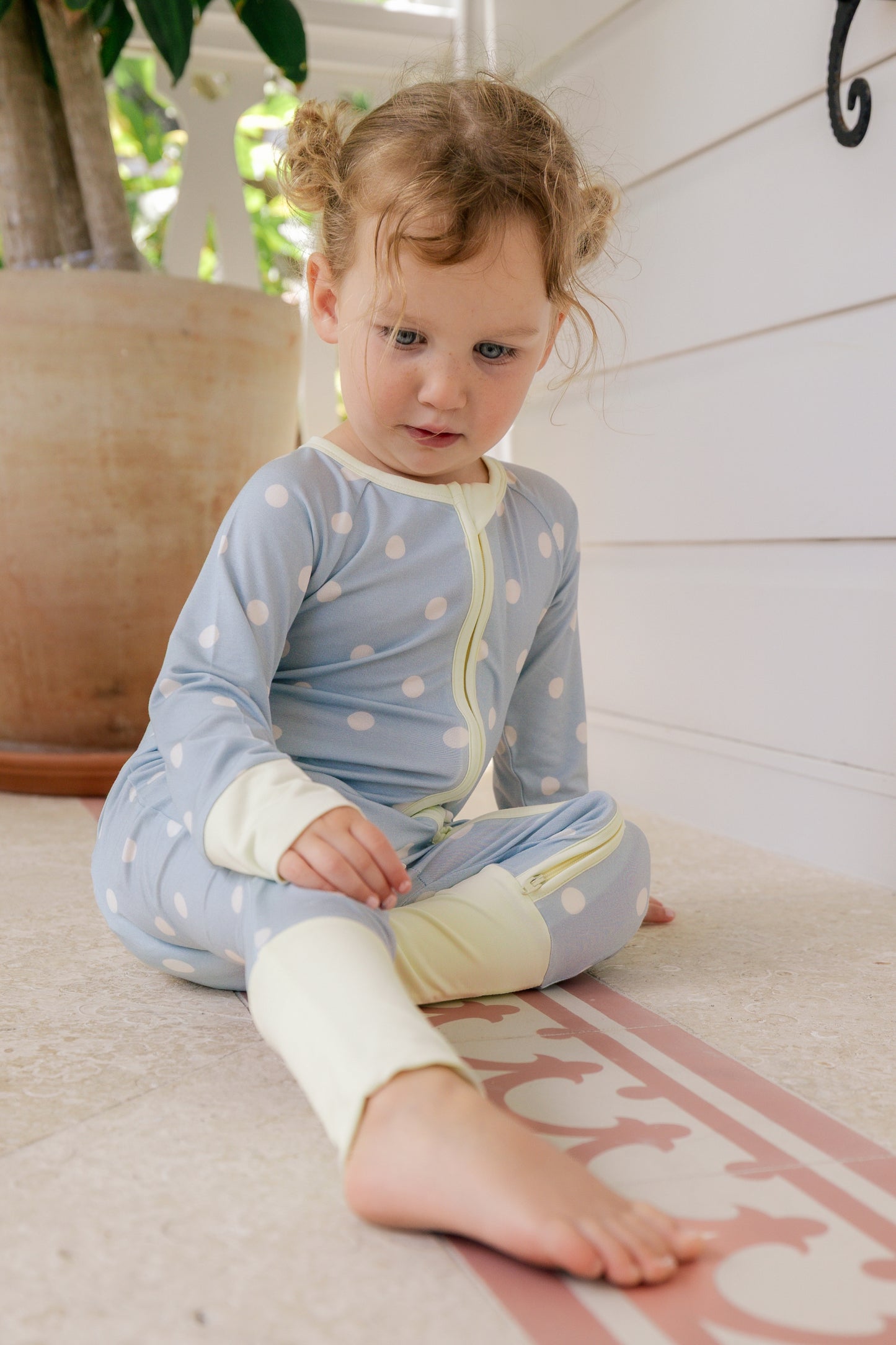 Sea Blue Zipper Romper