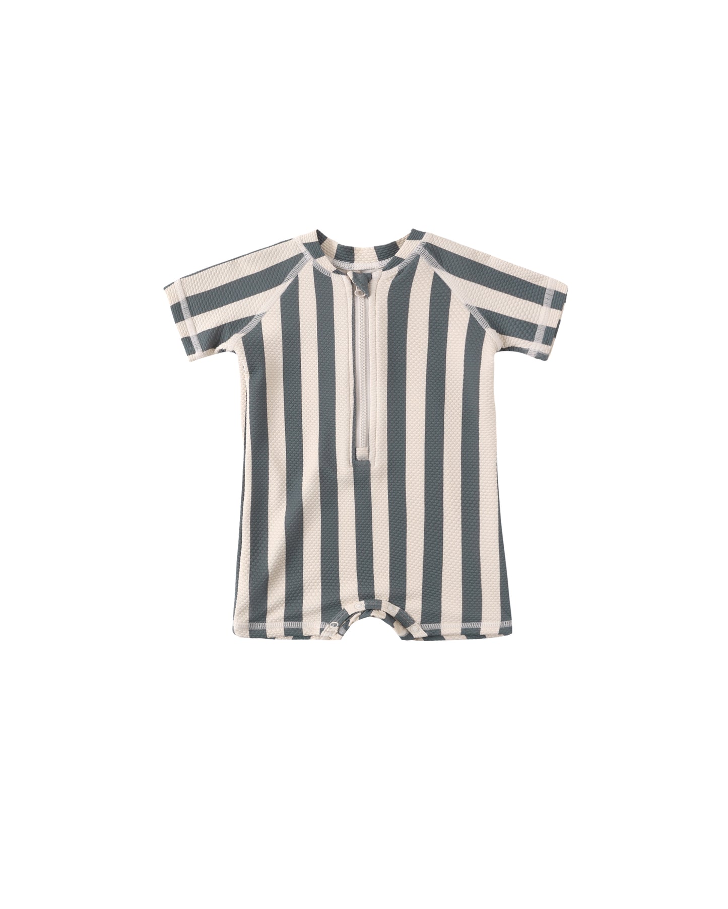 Zip Rashguard One-Piece || Retro Ocean Stripe