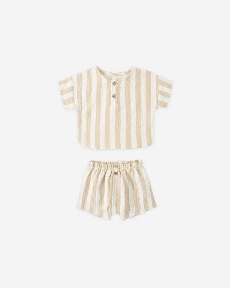 Woven Boxy Top + Short Set Summer Stripe