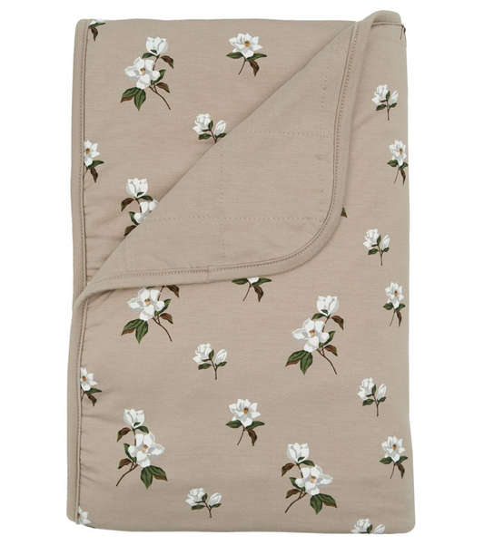 Toddler Blanket in Small Khaki Magnolia 1.0 - Kyte Baby