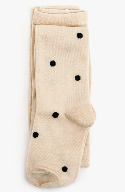 Vanilla Dot Knit Tights - Little Stocking Company