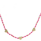 KIDS MULTI PINK WITH PEARL ACCENTS BEADED WITH GOLD HEART BEAD STATIONS NECKLACE - Jane Marie