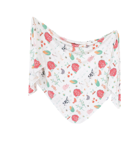 Farmstead Knit Swaddle Blanket - Copper Pearl