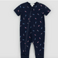 Firecracker Print on Navy Short-Sleeve Zipsuit - Baby Sweet Pea's Boutique
