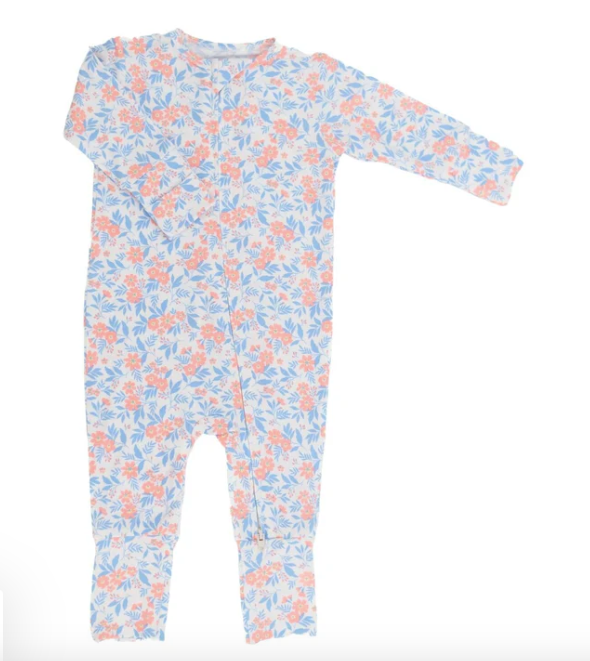 Convertible Romper- Vintage Flowers Pink - Sweet Bamboo