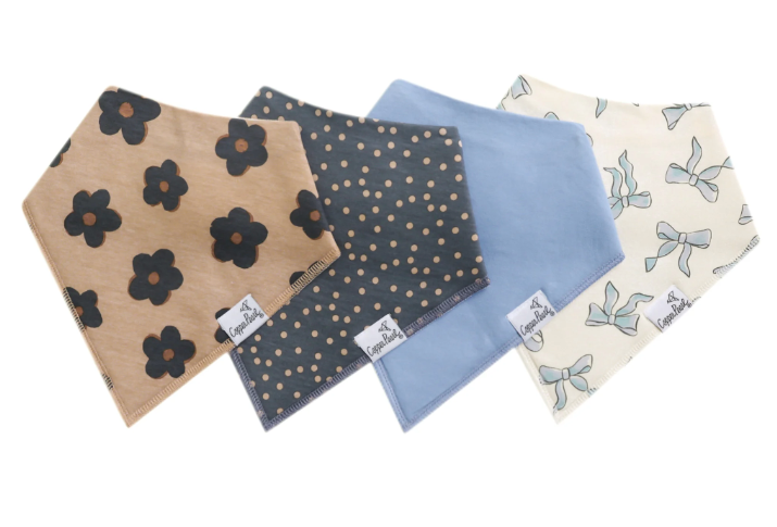 Gemma In Tan Baby Bandana Bibs - Copper Pearl