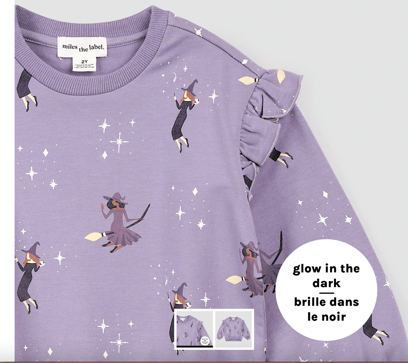 Witches Glow-in-the-Dark Print on Twilight Sweatshirt
