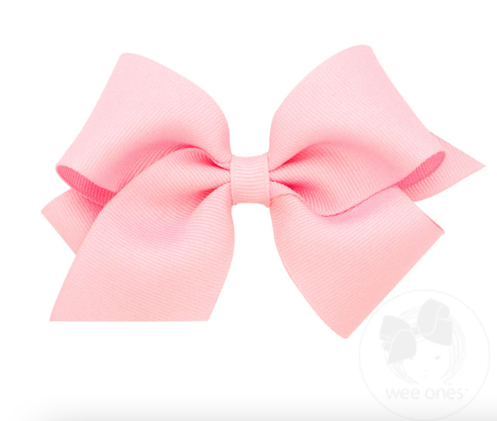Small Classic Grosgrain Hair Bow- Light Pink