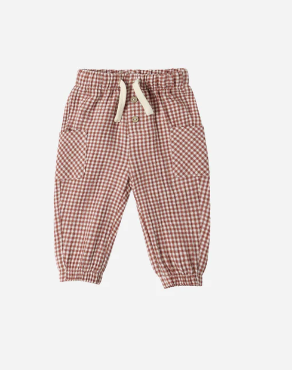 Luca Pant Red Gingham - Baby Sweet Pea's Boutique
