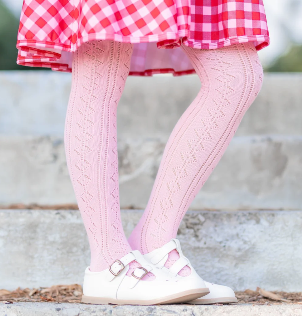 Fancy Knit Tights Blossom - Little Stocking Company