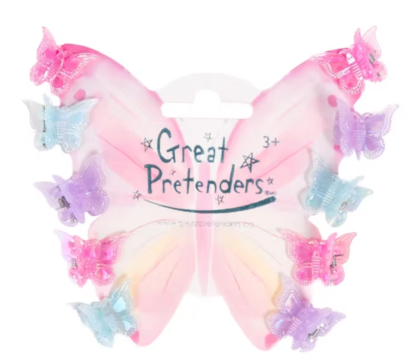 Fancy Flutter Mini Hairclips 10pc - Pink Poppy