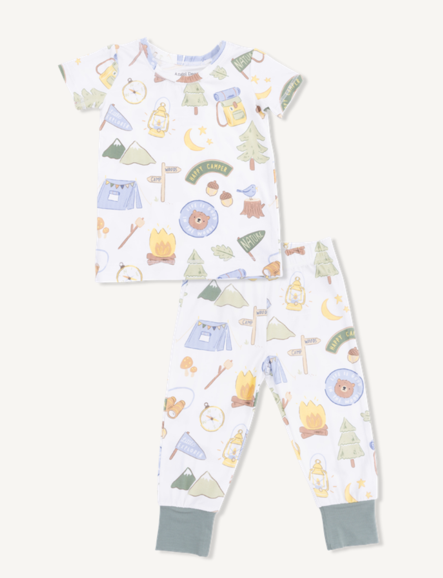 Short Sleeve Loungewear Set- Great Outdoors Camping - Angel Dear