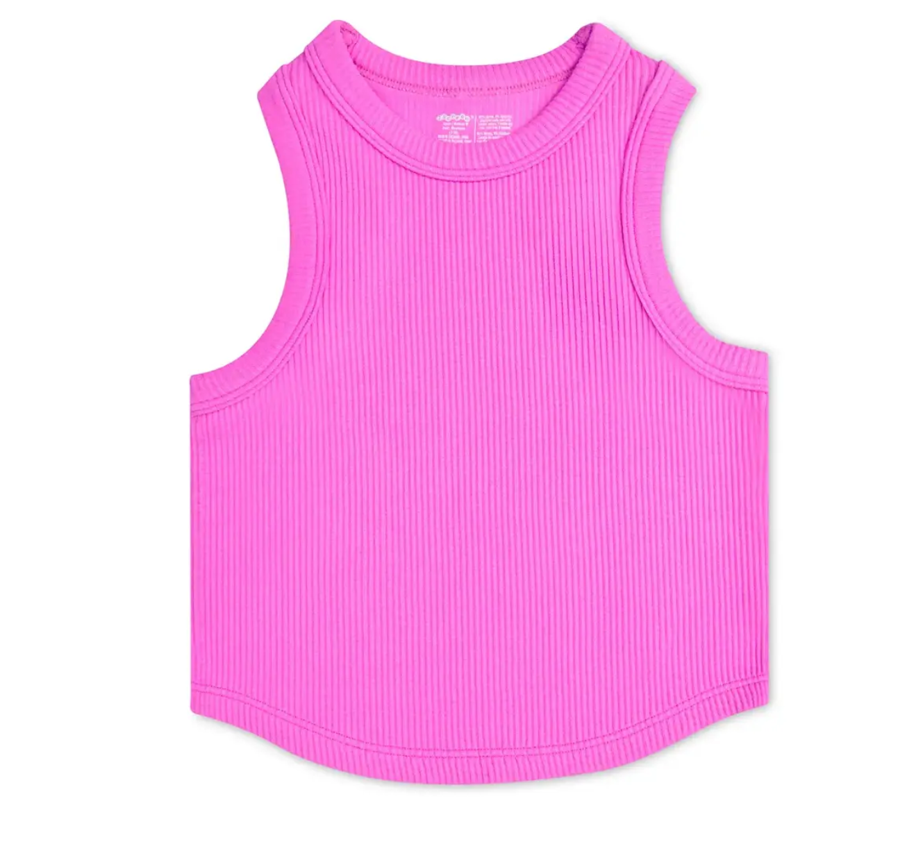 Pretty Pink Cropped Ribbed Racerback Tank Top