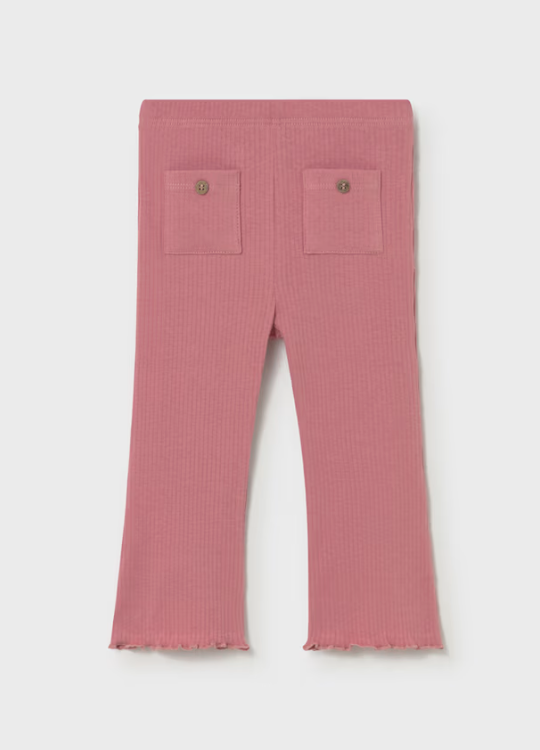 Flare Rib Knit Leggings- Pink - Mayoral