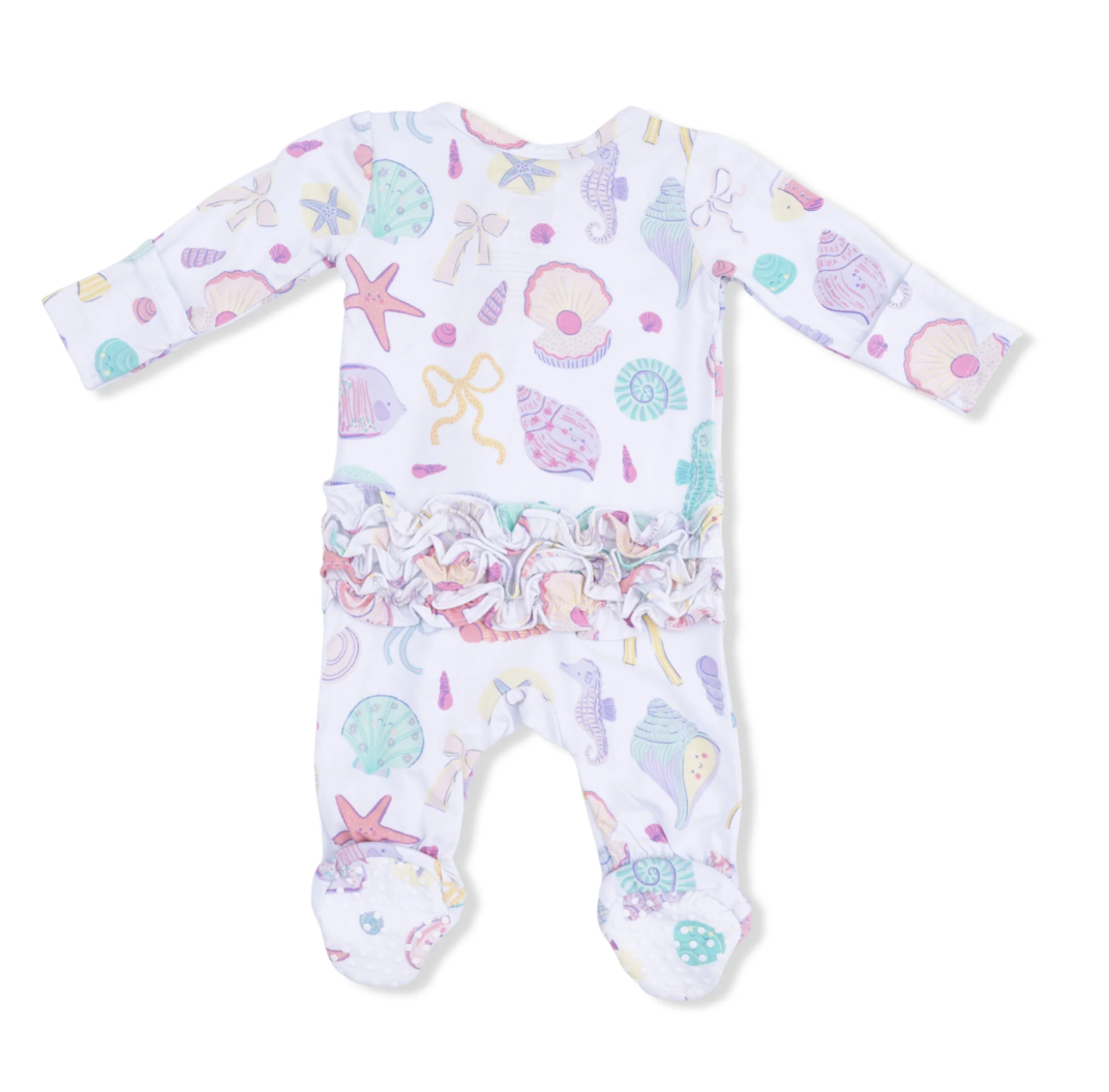 Beach Days 2 Way Ruffle Back Zipper Footie Regular price