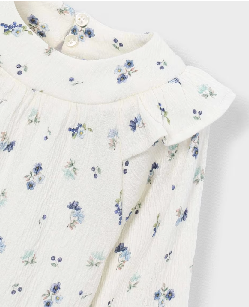 Girl Printed Crinkle Cotton Blouse