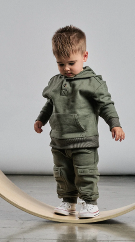 Cargo Jogger - Pine - Little Bipsy