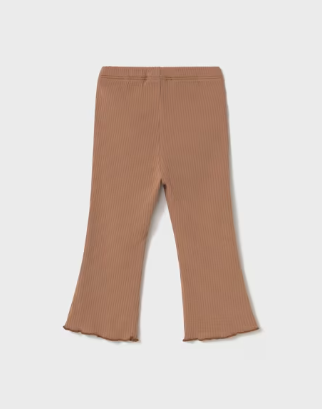 Baby Flared Ribbed Leggings- Toffee - Mayoral
