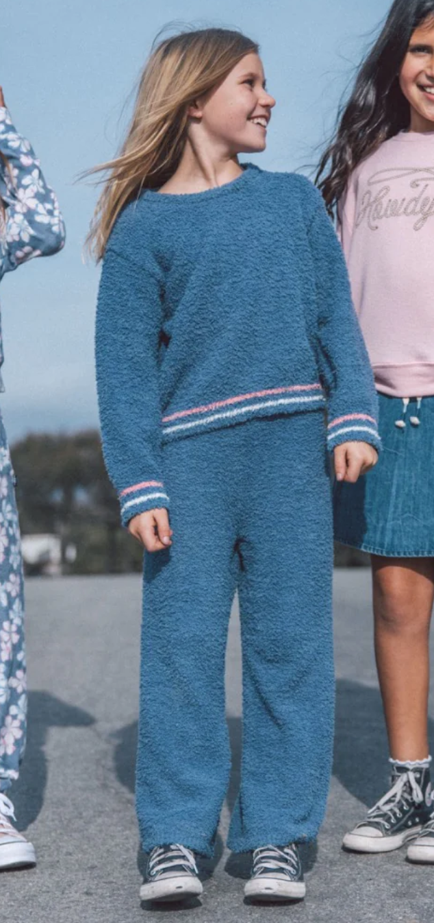 Coziest Knit Set- Dusty Blue