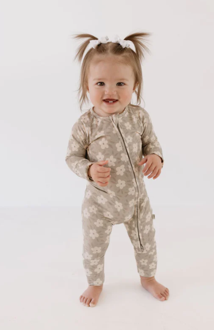 Bamboo Zip Pajamas | French Gray Floral