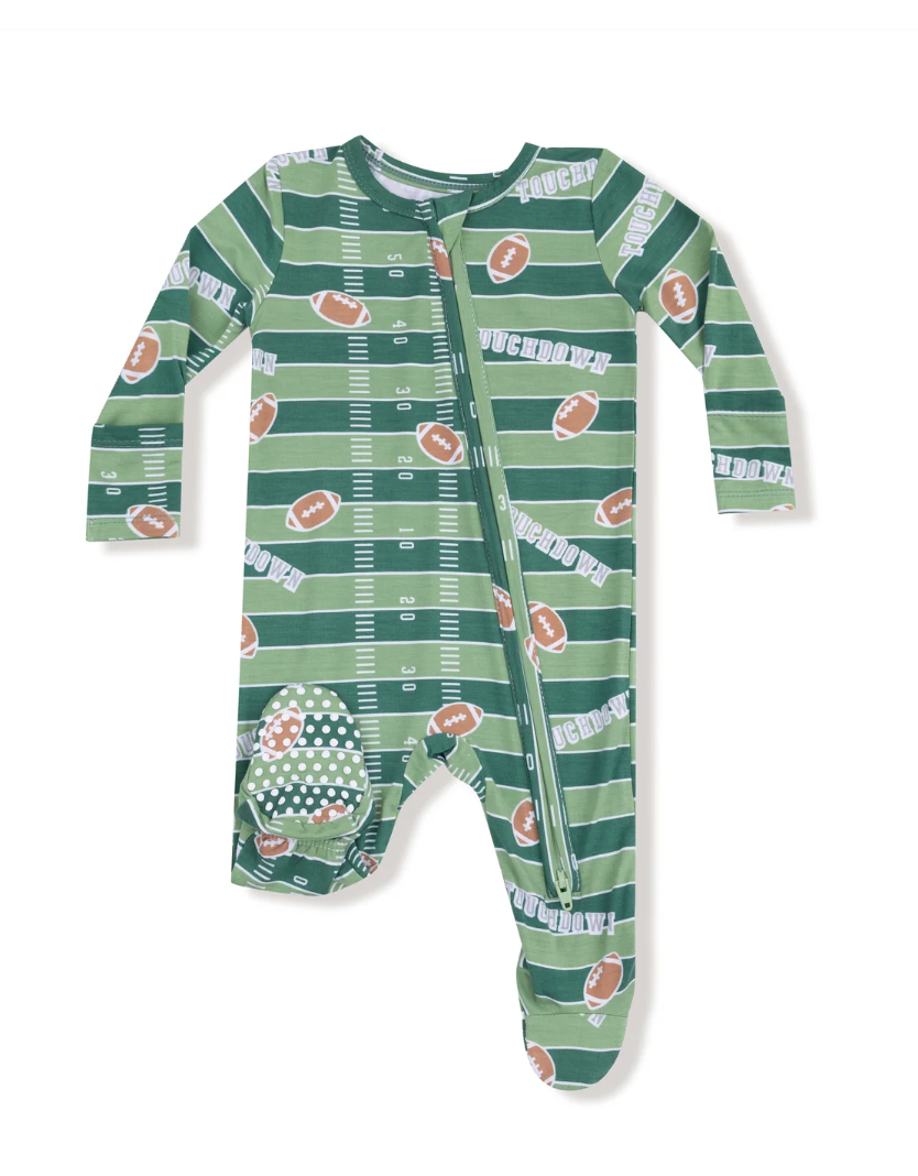 2 Way Zipper Footie-Football Field - Glow in the Dark - Angel Dear