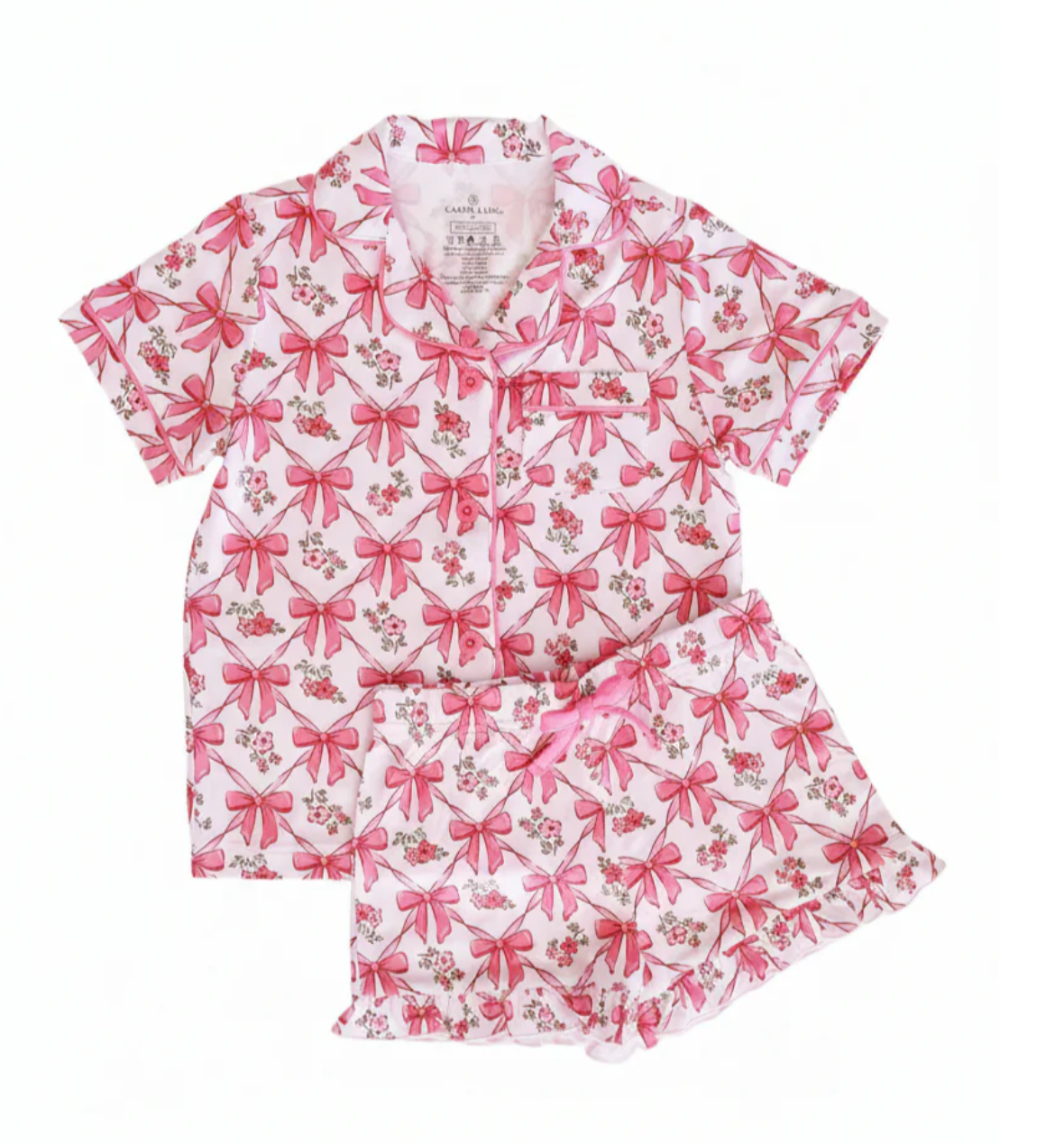 Two Piece Short Lounge Set | Bow Besties - Caden Lane