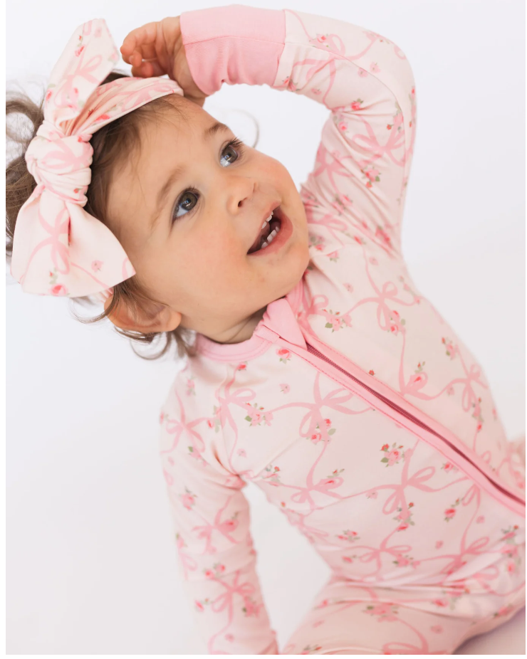 Rosie Bow Zipper Romper - In My Jammers