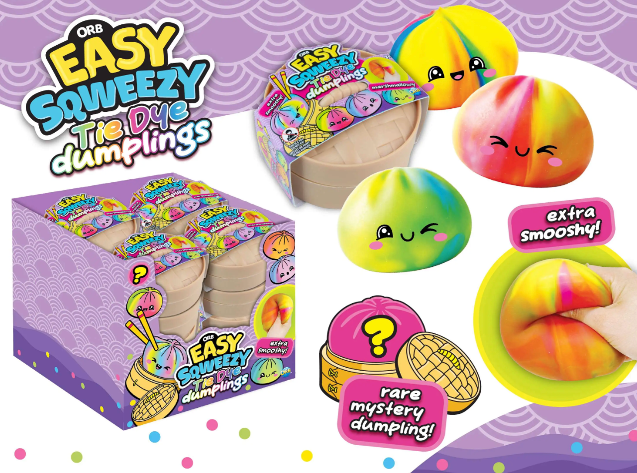 Easy Sqweezy Tie Dye Dumplings Squeeze Toy Mystery Pack - Orb Toys