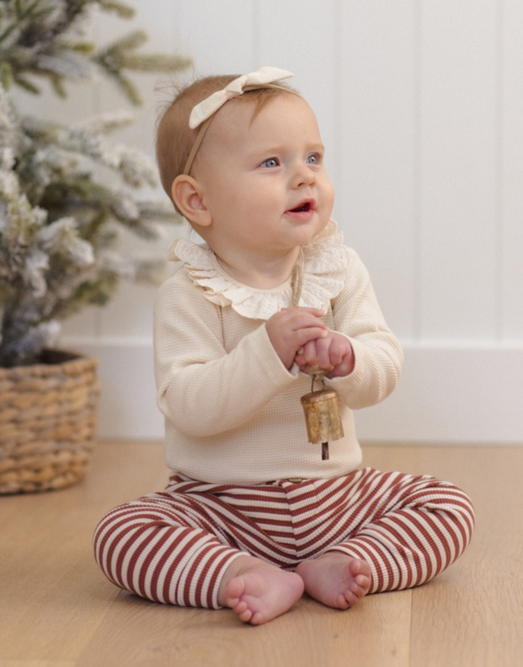Ruffle Collar Bodysuit || Natural - Quincy Mae