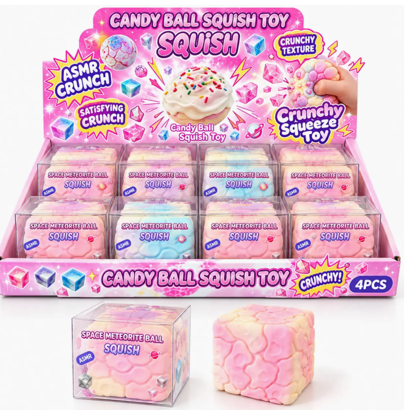 2" Candy Crunchy Squishy Toy – Space Meteorite Cube MSS52
