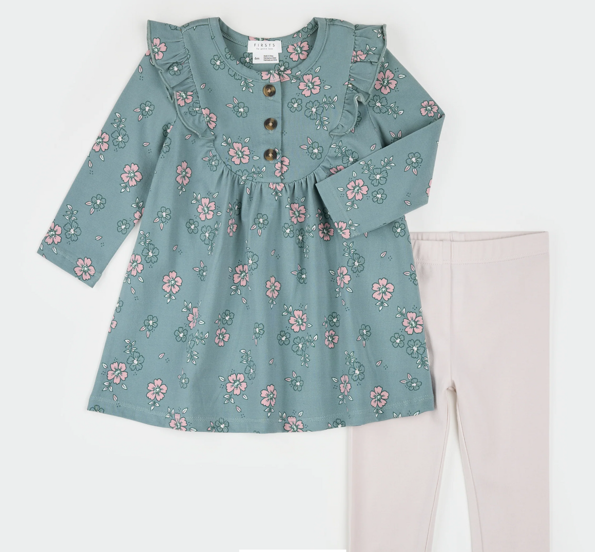 Bouquet Jersey Dress Set - Petit Lem